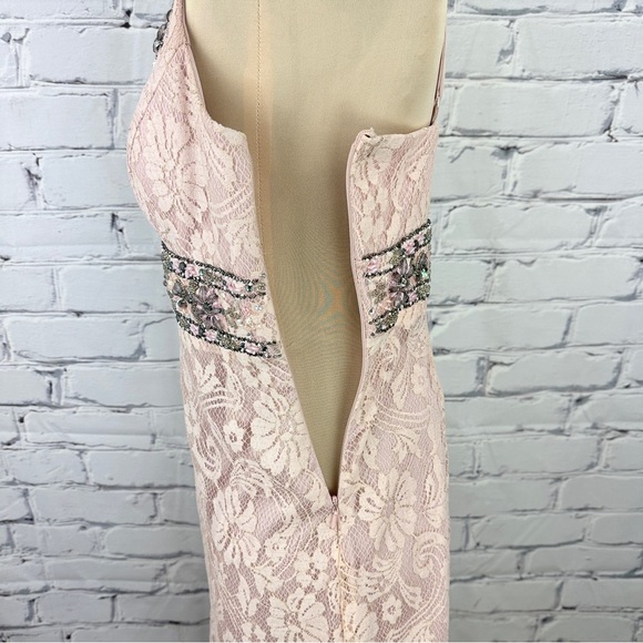 Sue Wong Nocturne Beaded Embroidered Lace Evening Dress Size Small Pink Vintage - Picture 6 of 15